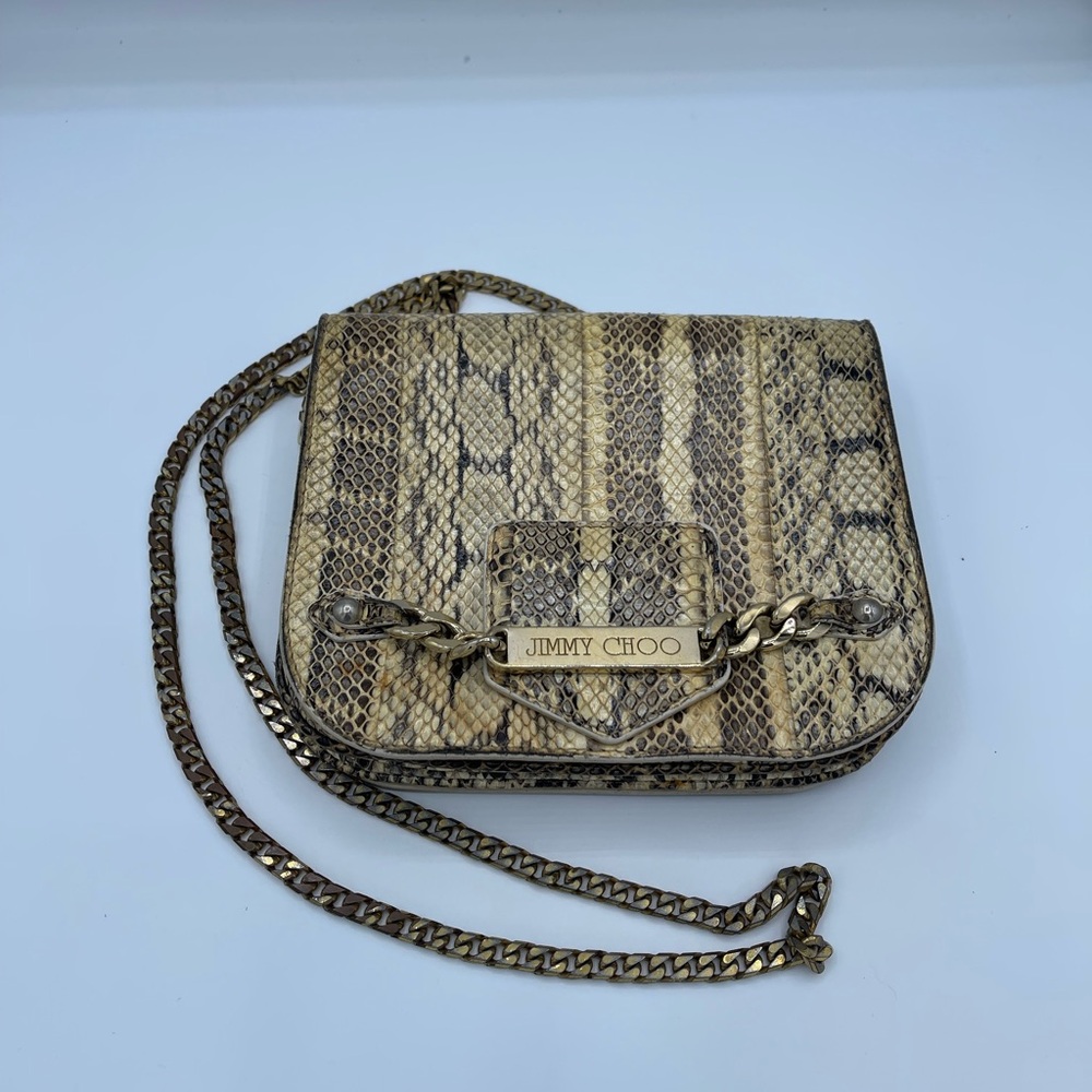 Authentic Jimmy Choo Python Embossed Leather Cros… - image 5